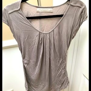 zara grey short sleeve blouse size M